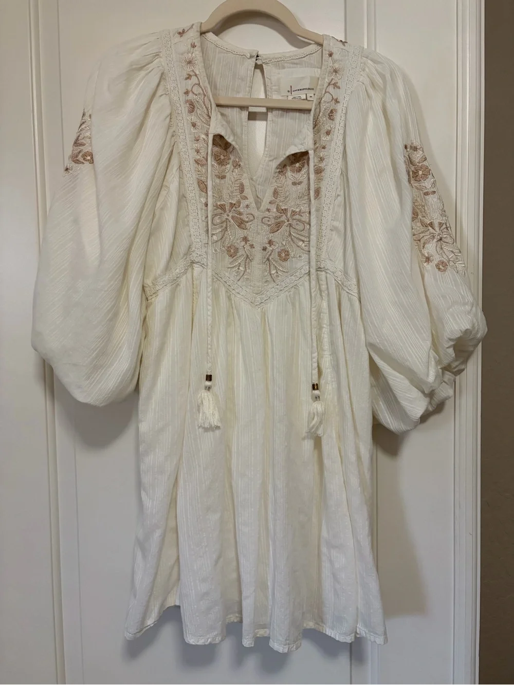 ☀️✌🏽🕊️Anthropologie Viveka Embroidered Bohemian Lace Mini Dress🕊️✌🏽☀️ - Picture 4 of 15